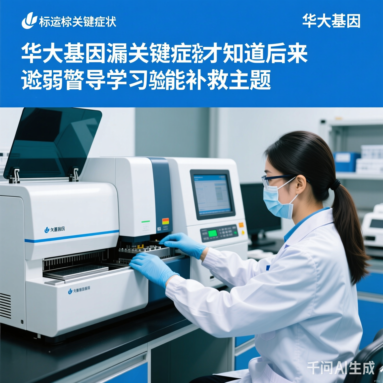 华大基因实验室的工作人员操作测序仪