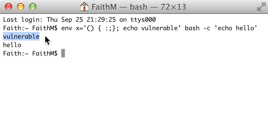 Shellshock Mac Os Terminal Check Code