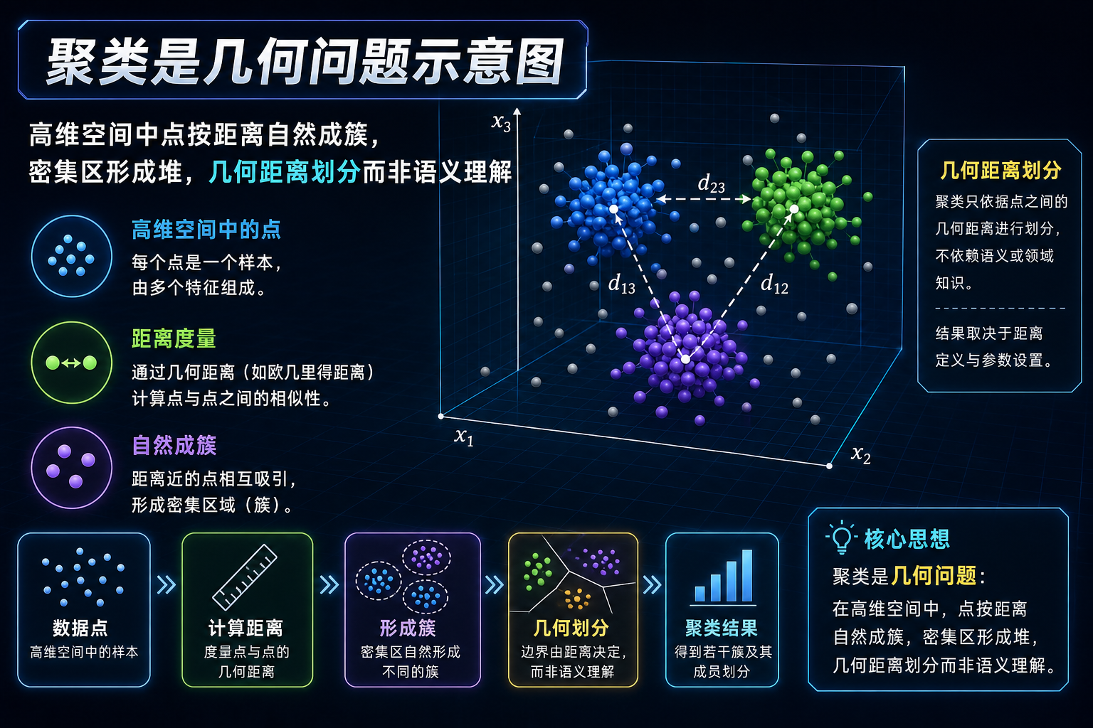 聚类是几何问题示意图