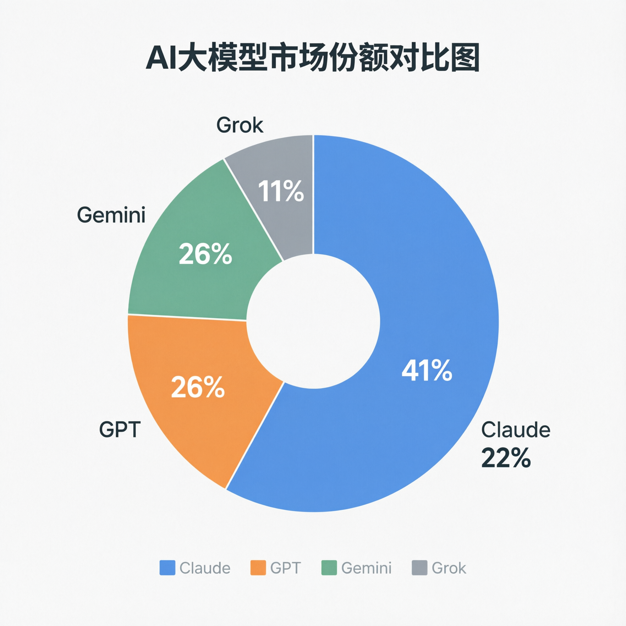 AI大模型市场份额对比数据可视化图表风格插画