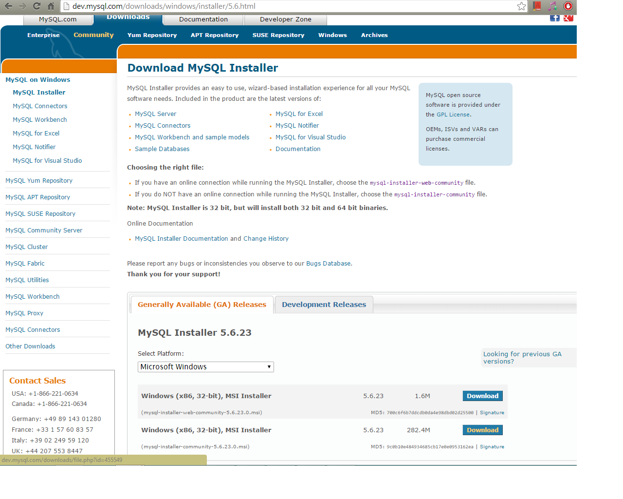 MySQL Installation