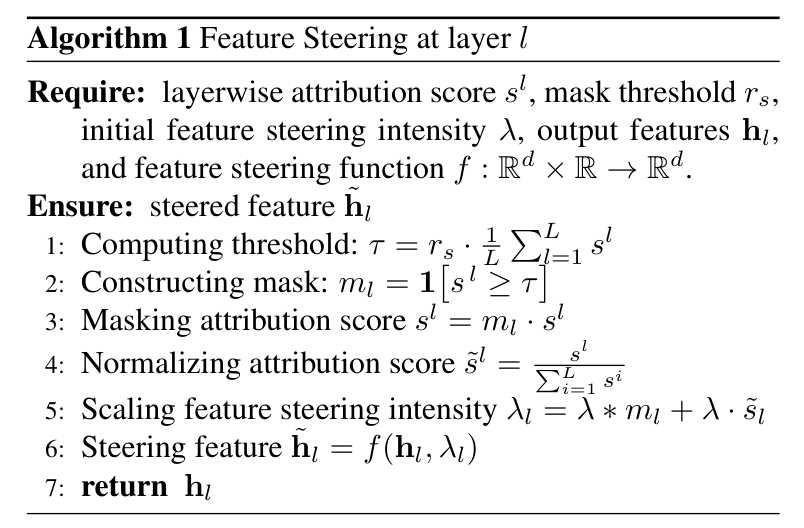 算法 1 详细描述了层级特征引导的计算流程。