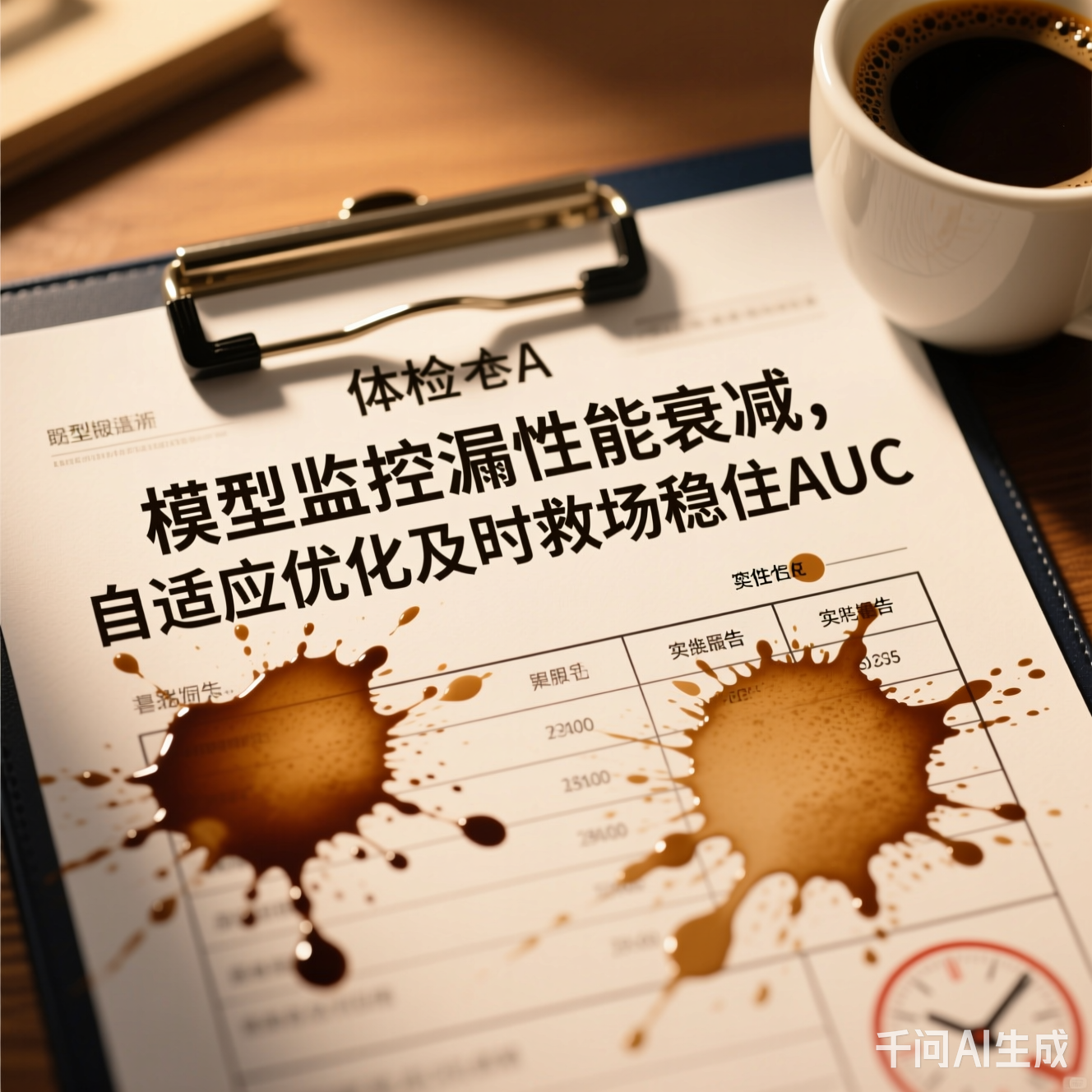 体检报告被咖啡渍浸染