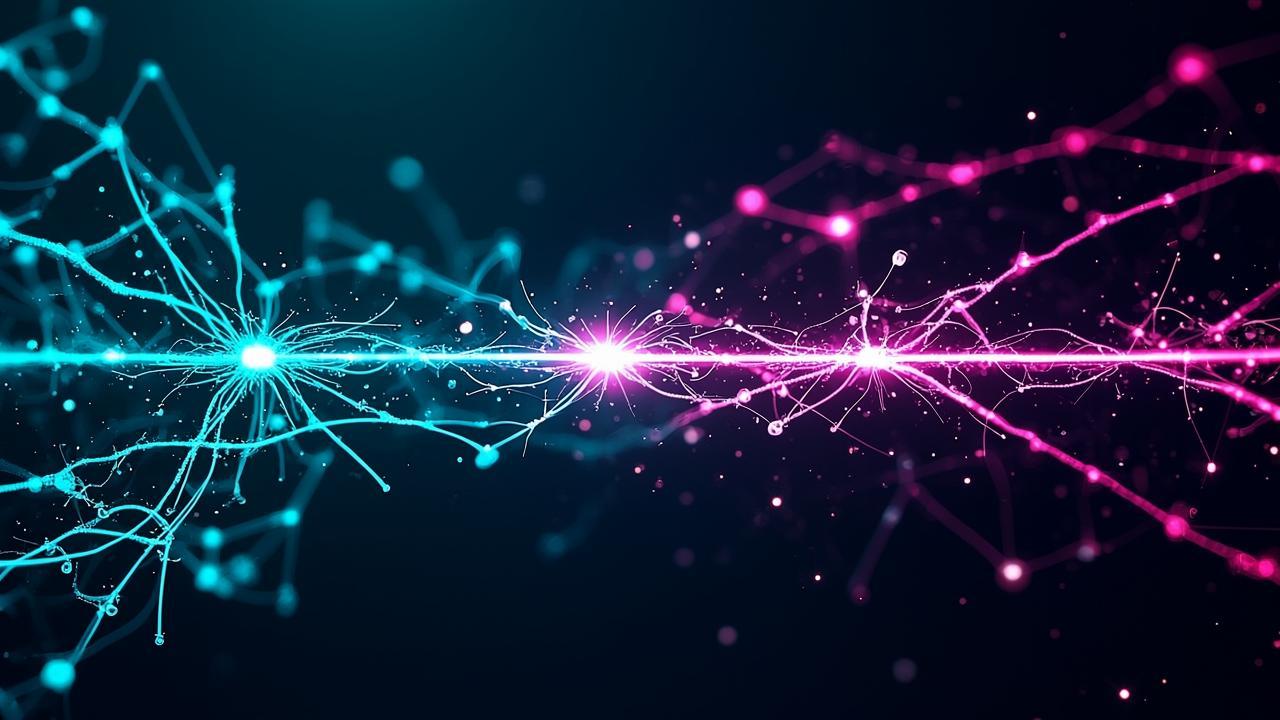 Abstract neural network connection imagery: Glowin