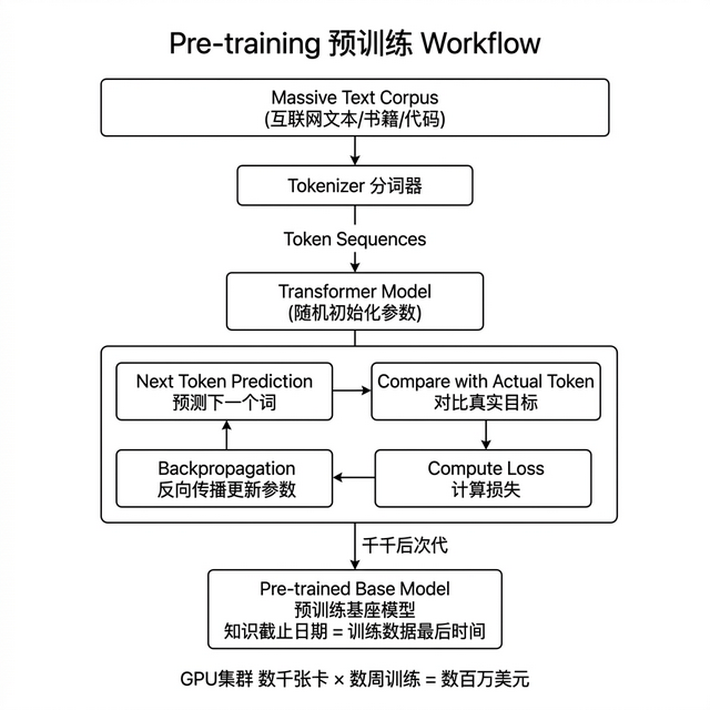 Pre-training预训练工作流程