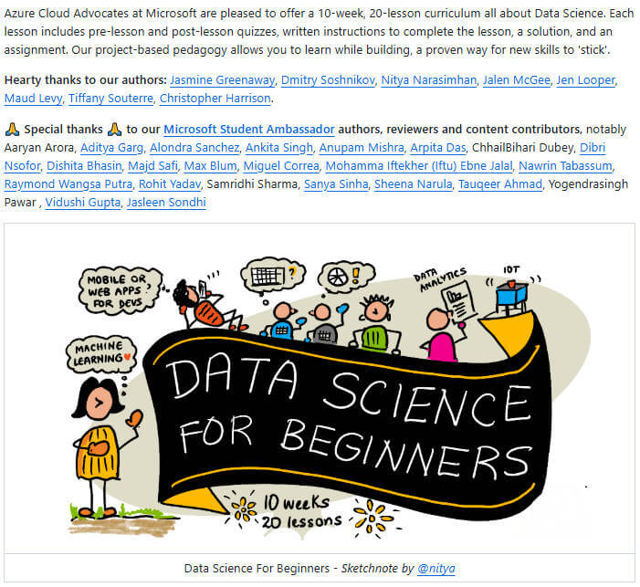 Data-Science-For-Beginners 项目介绍图