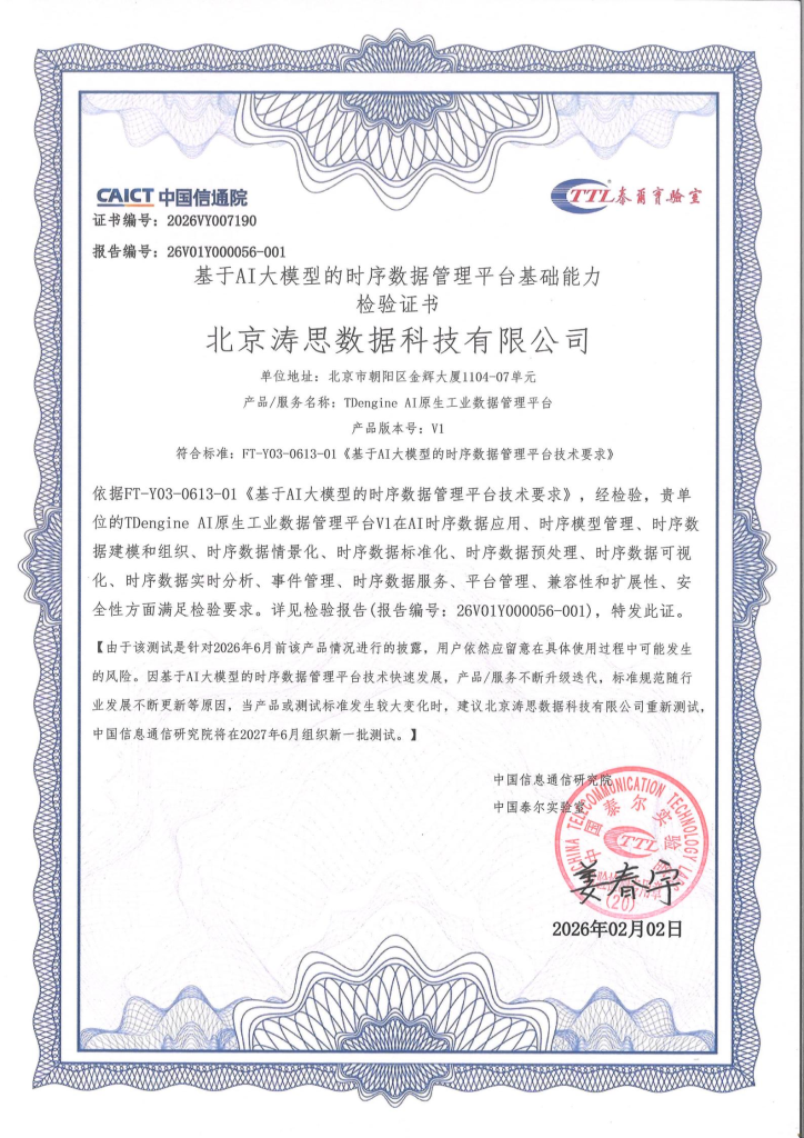 中国信通院"可信数据库"揭晓：TDengine 斩获 AI 大模型时序数据等三项专项 - TDengine Database 时序数据库