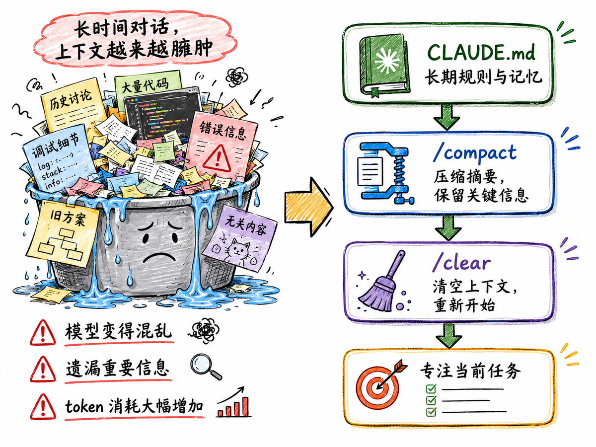 Claude Code：上下文管理与清理流程