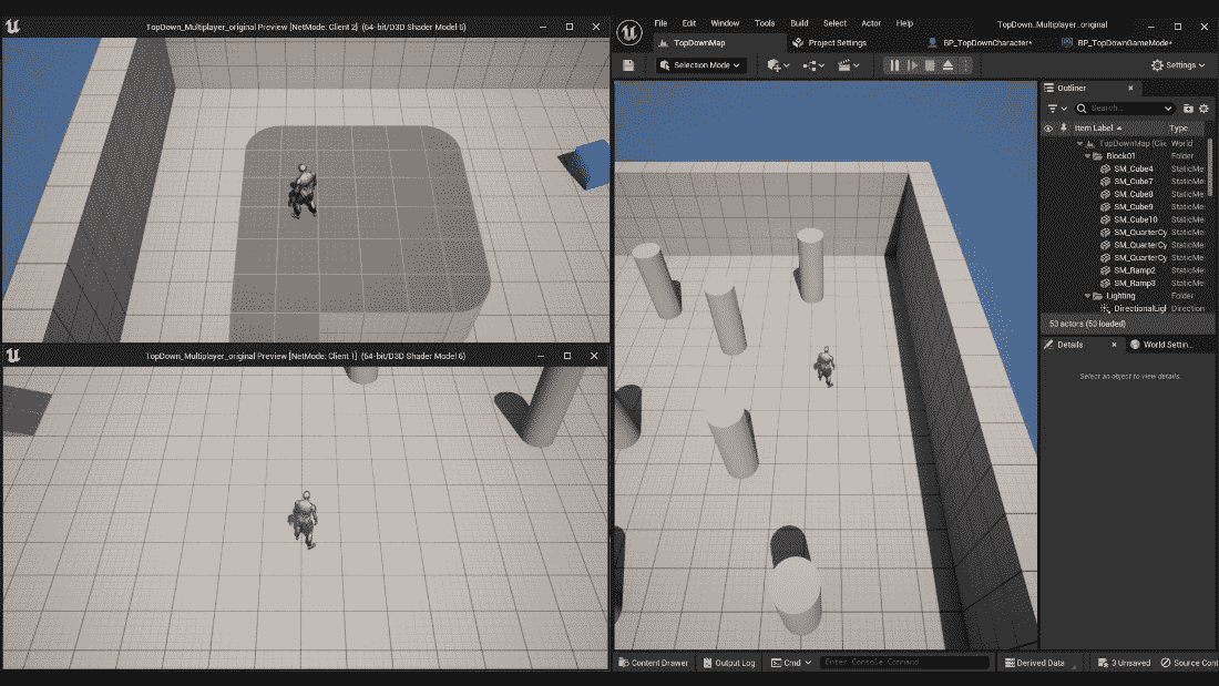 图 3.9 – 以监听服务器方式测试游戏