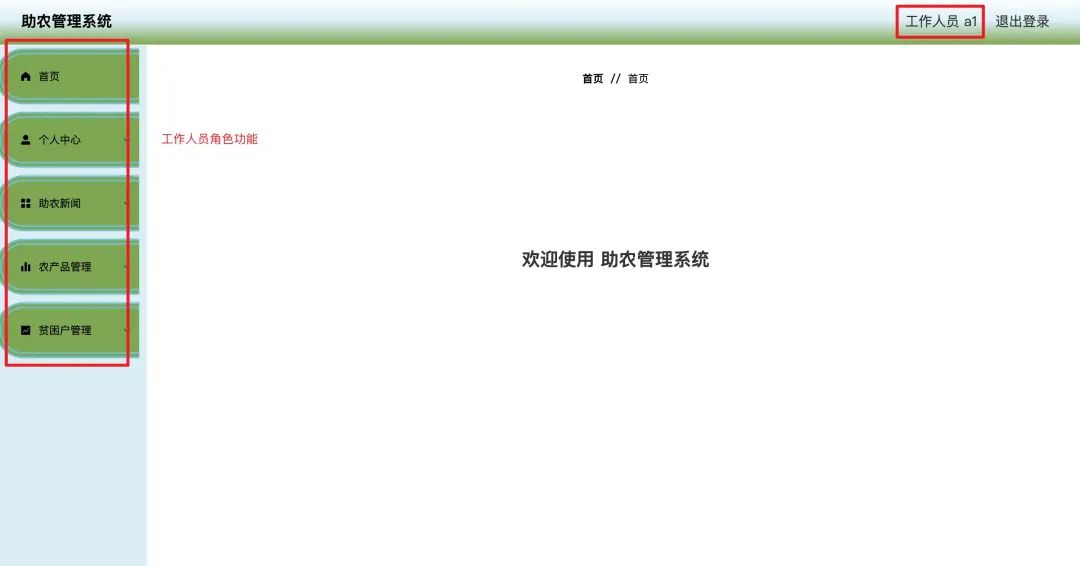 工作人员角色功能