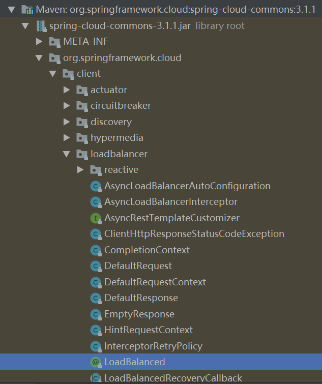 spring-cloud-commons 代码工程图