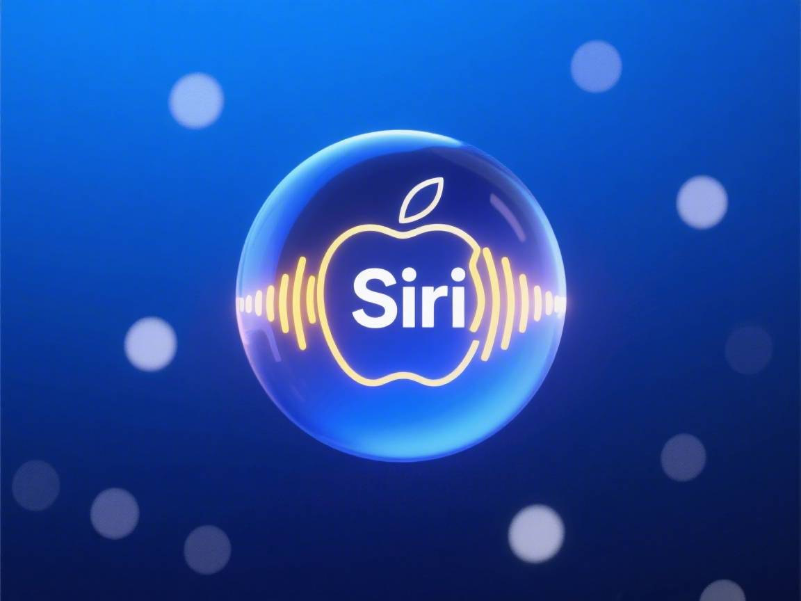 苹果Siri升级,AI助理,科技风,蓝黄主色调