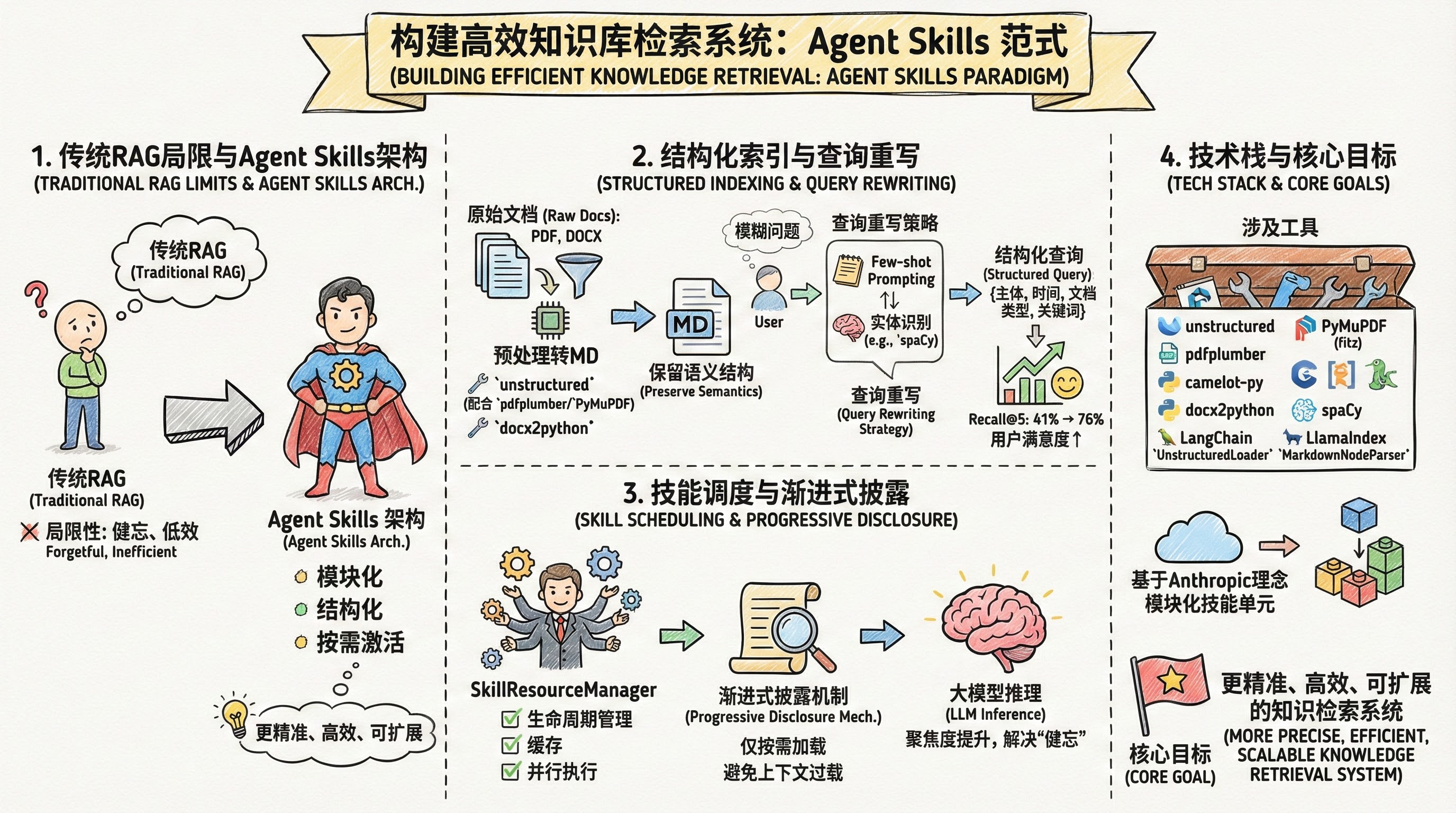 用 AgentSkills 构建高效知识库检索系统：超越传统 RAG 的实践指南 - 架构图