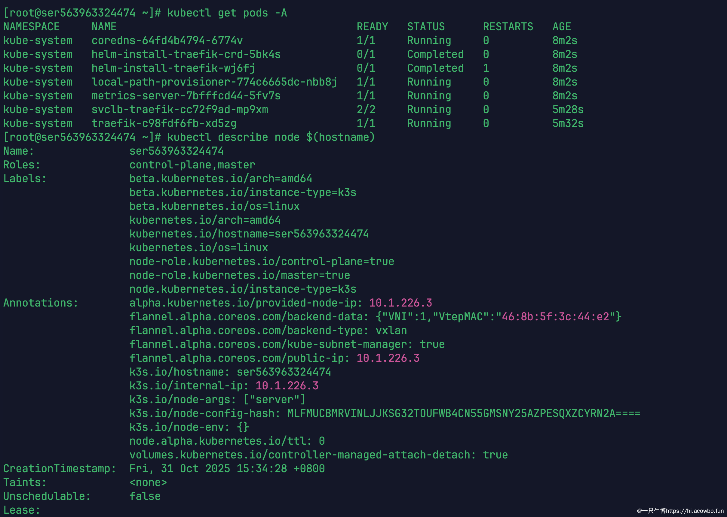系统Pods运行状态