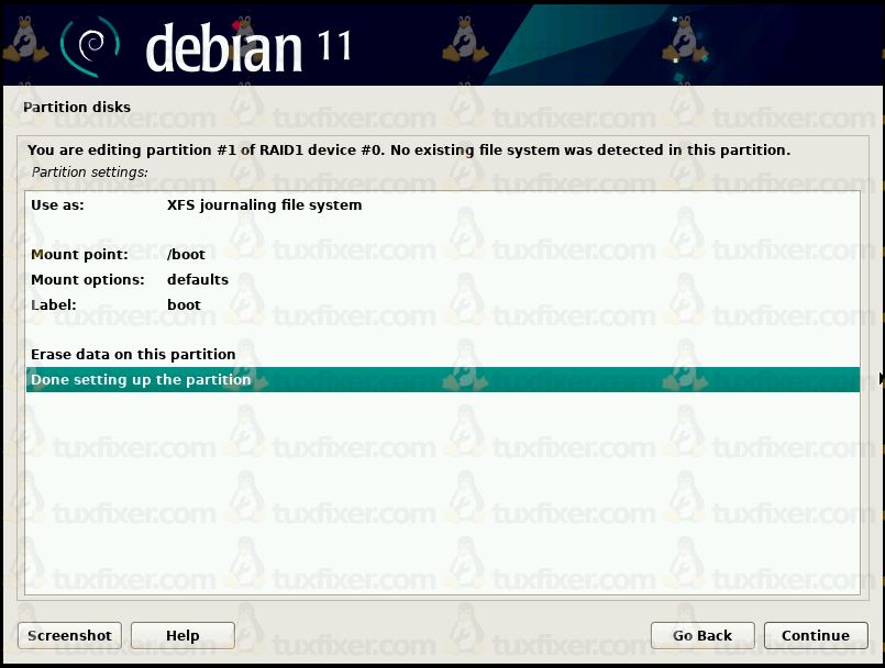Debian 11 create boot partition