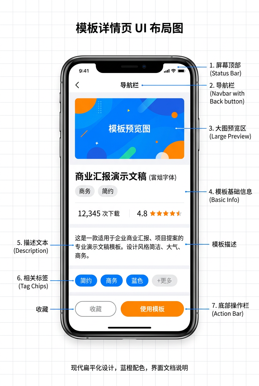 模板详情页预览信息标签图