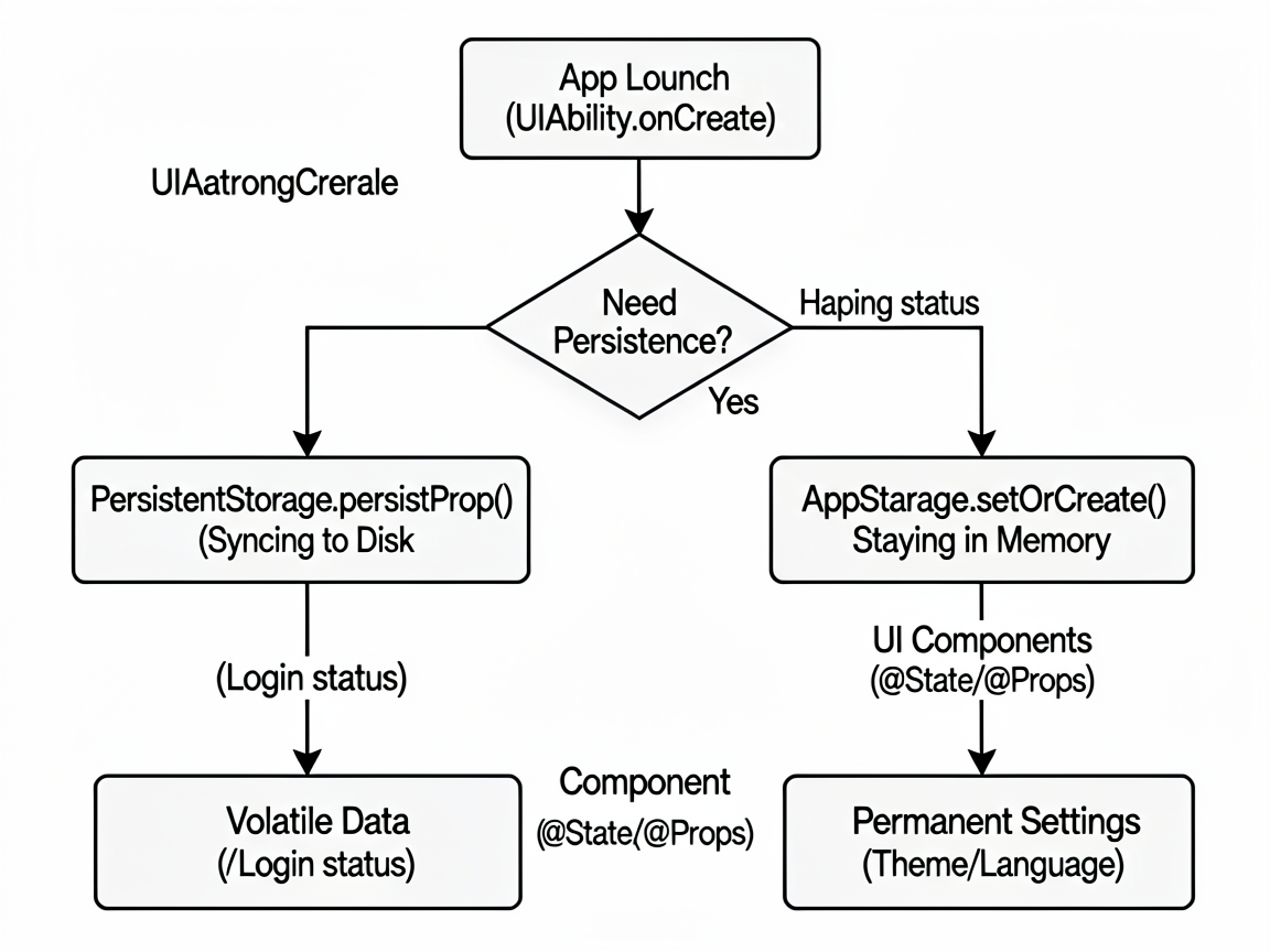 Notion-style architectural flowchart for HarmonyOS
