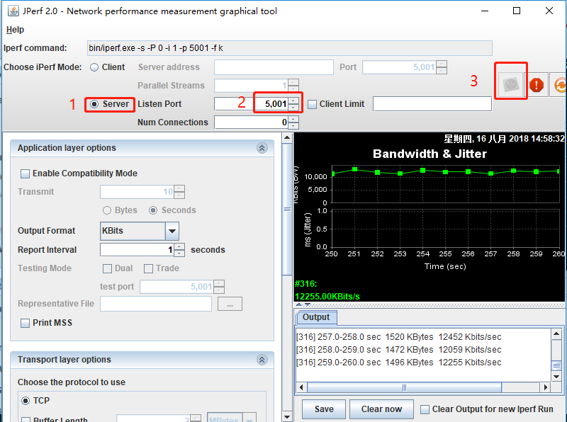 iperf client