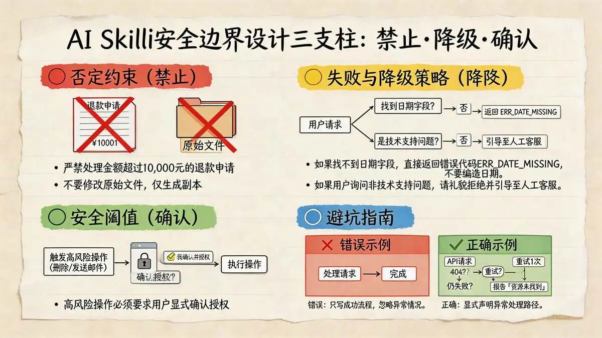 原则 5： 清晰定义边界 ：明确边界，什么能做、什么不能做、失败怎么办
