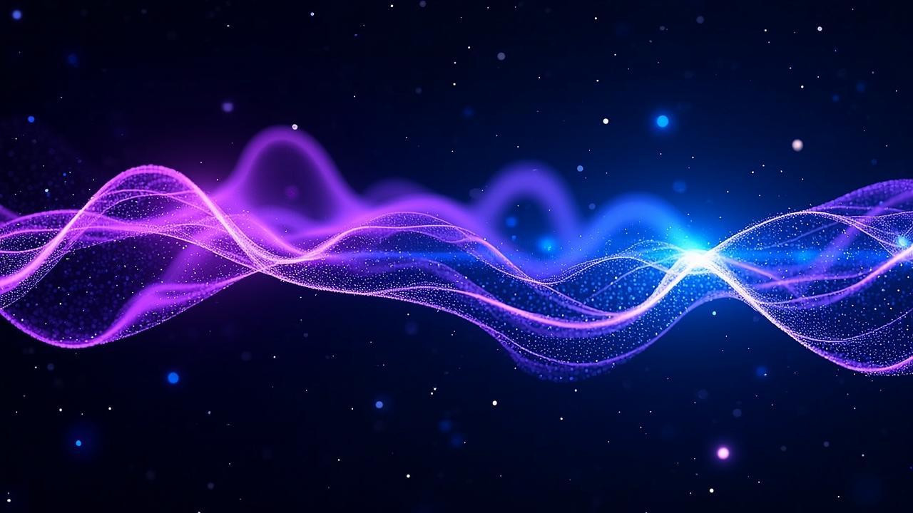 Abstract neural network imagery: glowing purple an