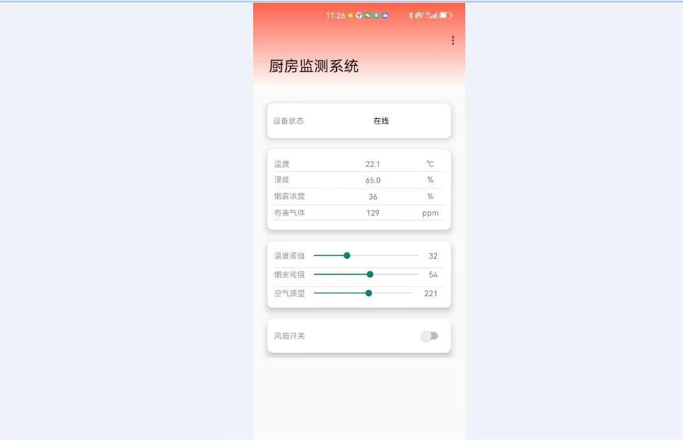 计算机毕业范例设计源码-86.1.厨房报警系统-基于STM32单片机物联网设计【硬件+APP+云平台】截图
