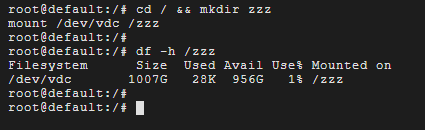 此时 zzz 文件夹被挂载到了 /dev/vdc 硬盘中