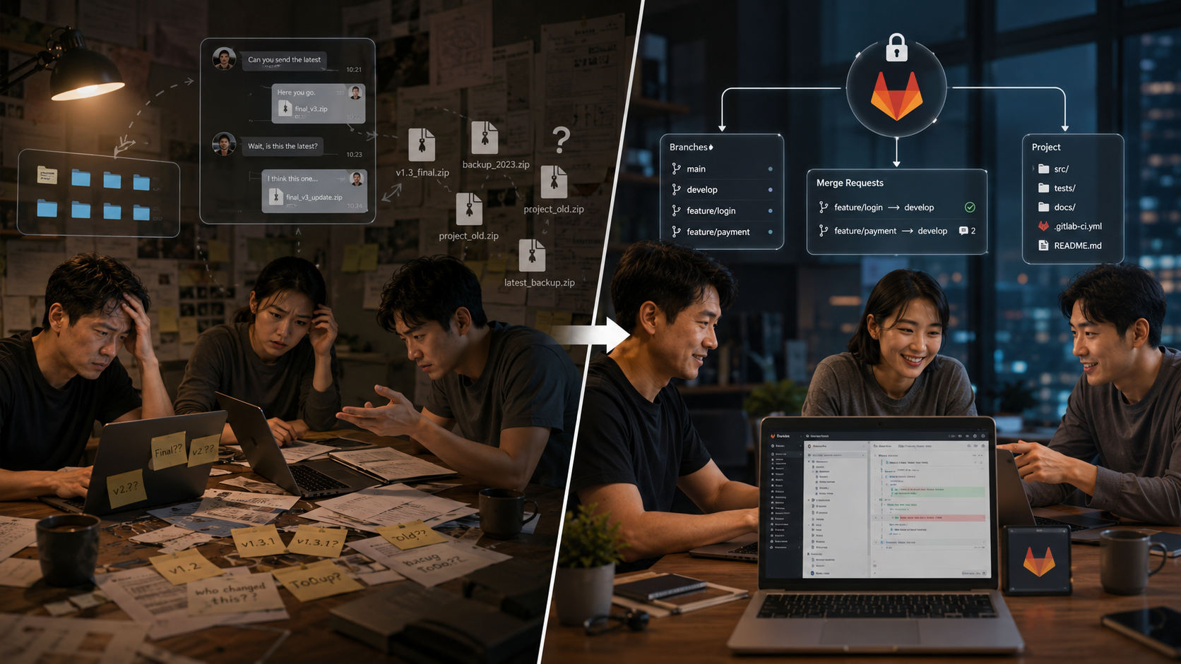 从压缩包混乱到GitLab统一管理