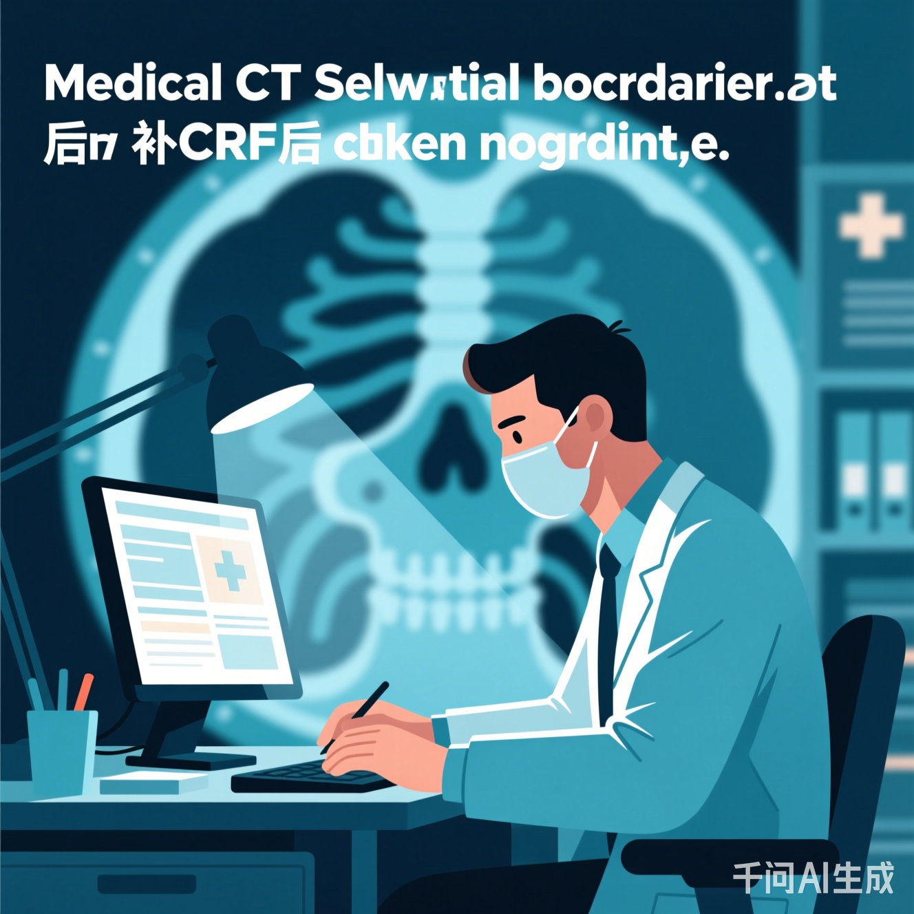 数据科学家在医院加班的插图