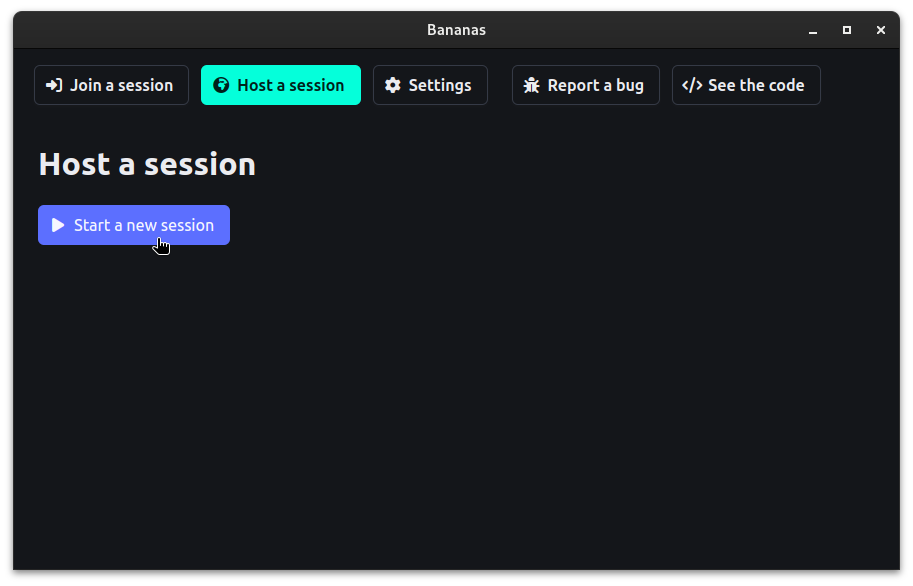 Click start a new session