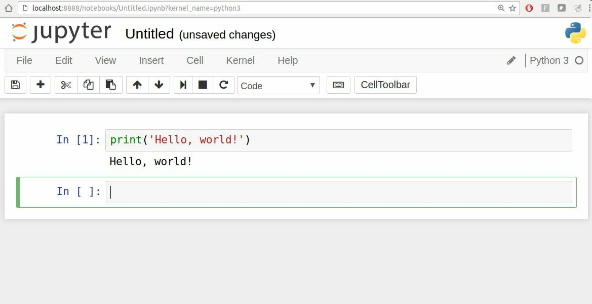 Jupyter Notebook界面截图