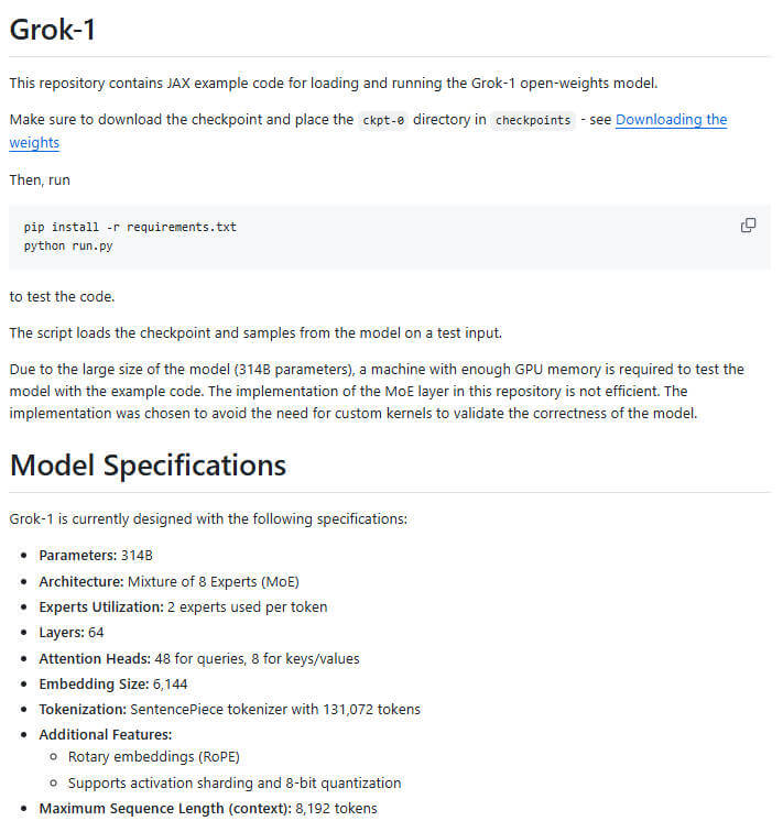 grok-1 项目介绍图