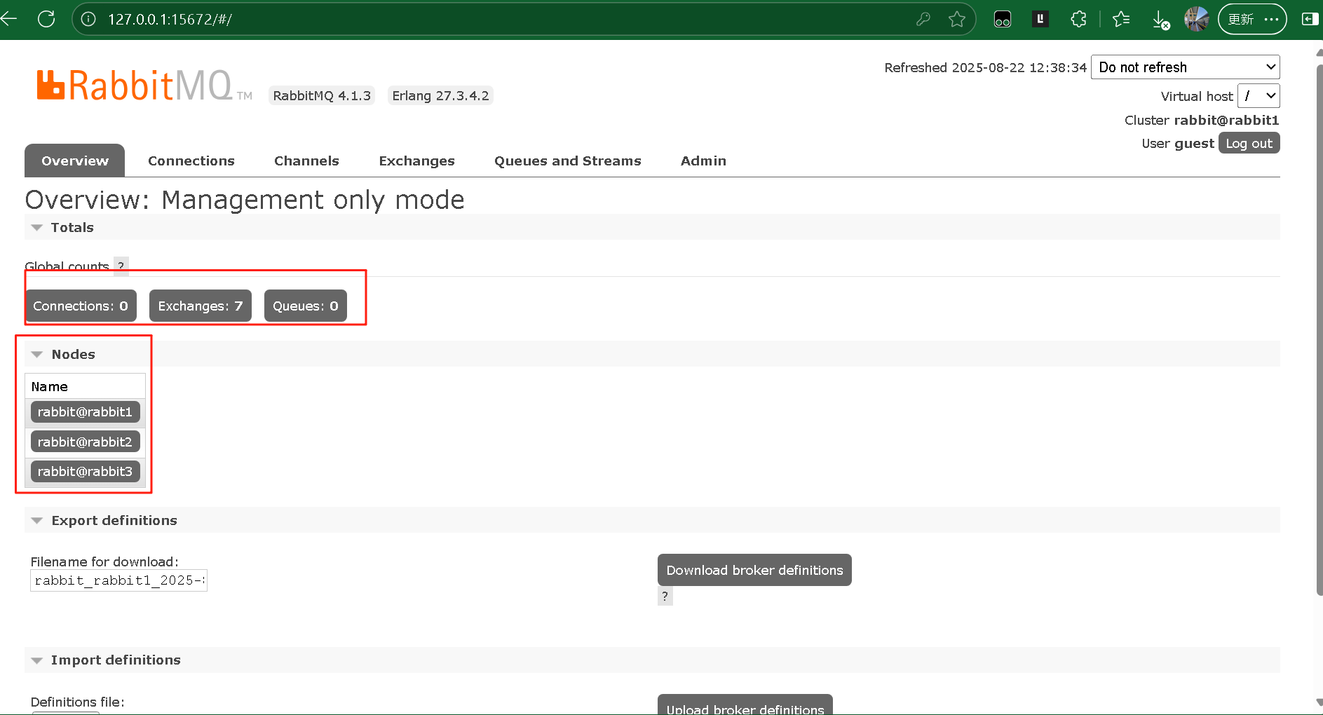 Docker Desktop里搭建RabbitMq 4.1.3集群的保姆级教程 _docker desktop mq