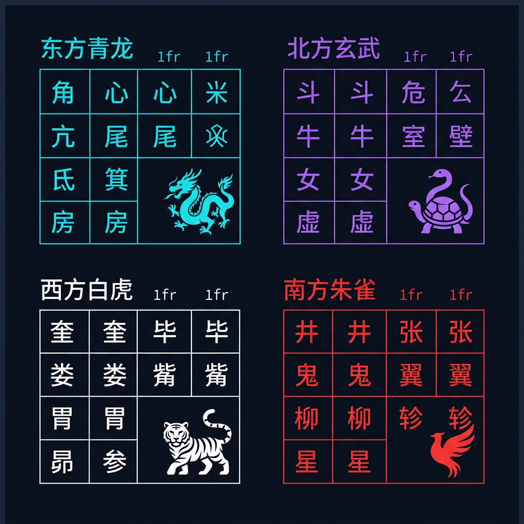 四象分组Grid布局图