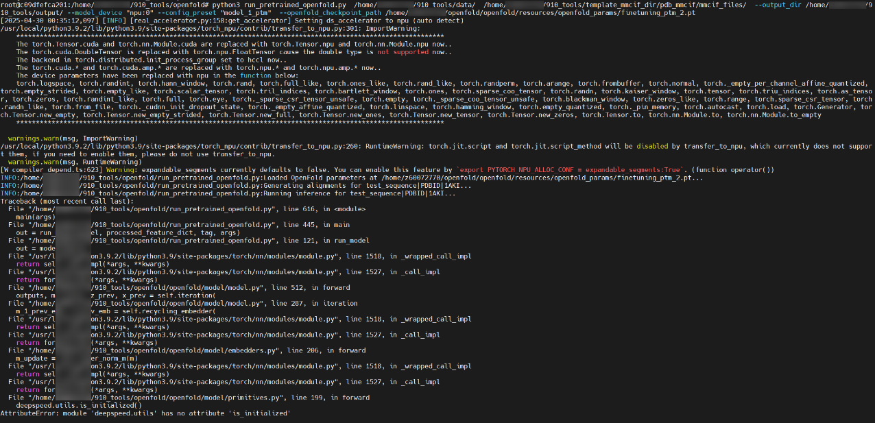 基于昇腾适配DeepMind团队发布的蛋白质结构预测模型OpenFold_python_78