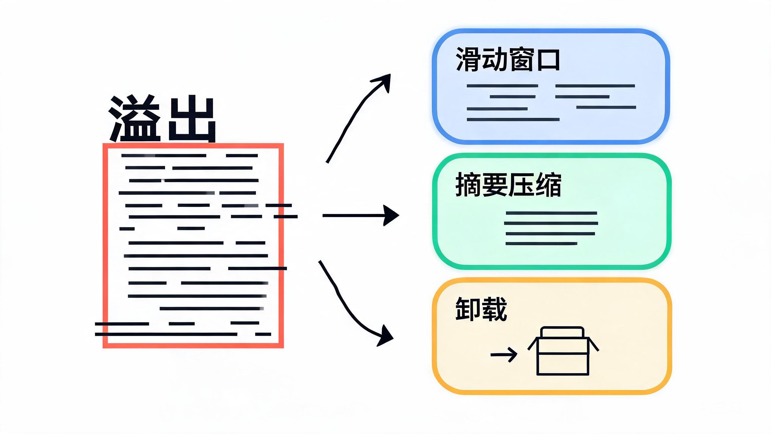 Context Window 溢出与三种缓解策略：滑动窗口、摘要压缩、卸载