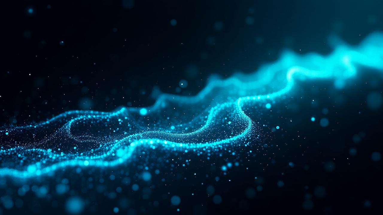 Abstract code river imagery -- deep blue and emera