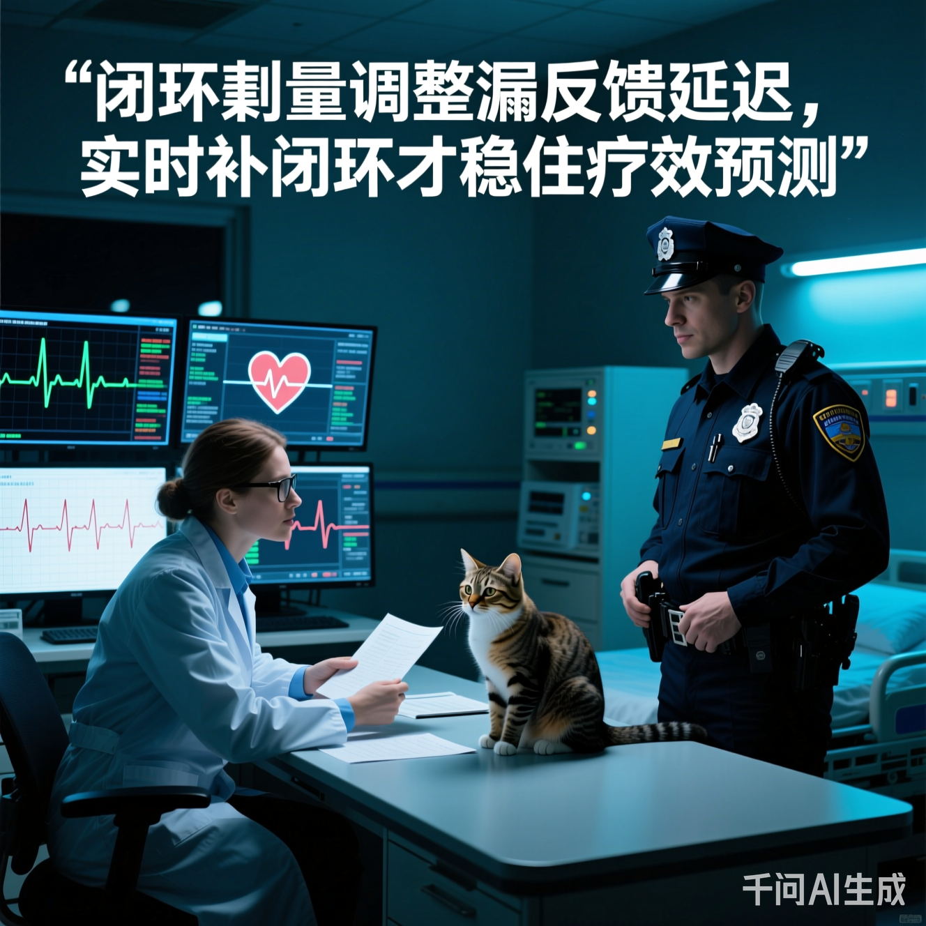 深夜医院监控室的魔幻场景:数据科学家和保安讨论猫咪心电图