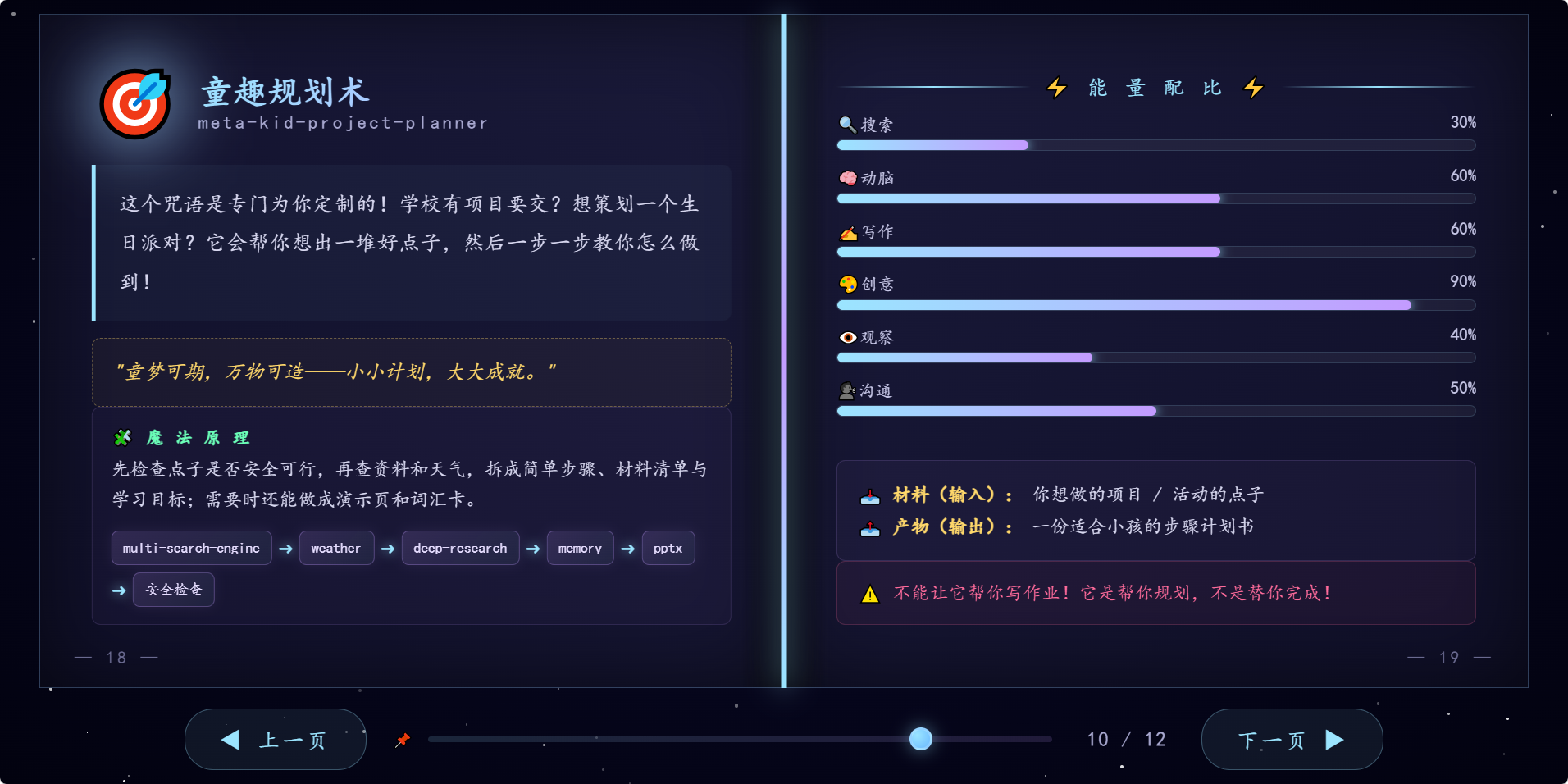 实测的 kid-project-planner，更像一个会控风险的儿童项目经理