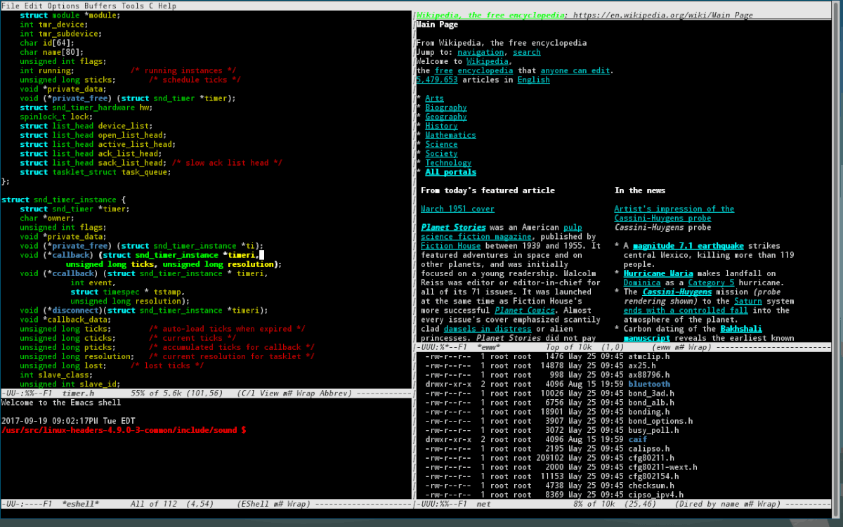 emacs - the extensible free/libre display editor - Terminal Trove