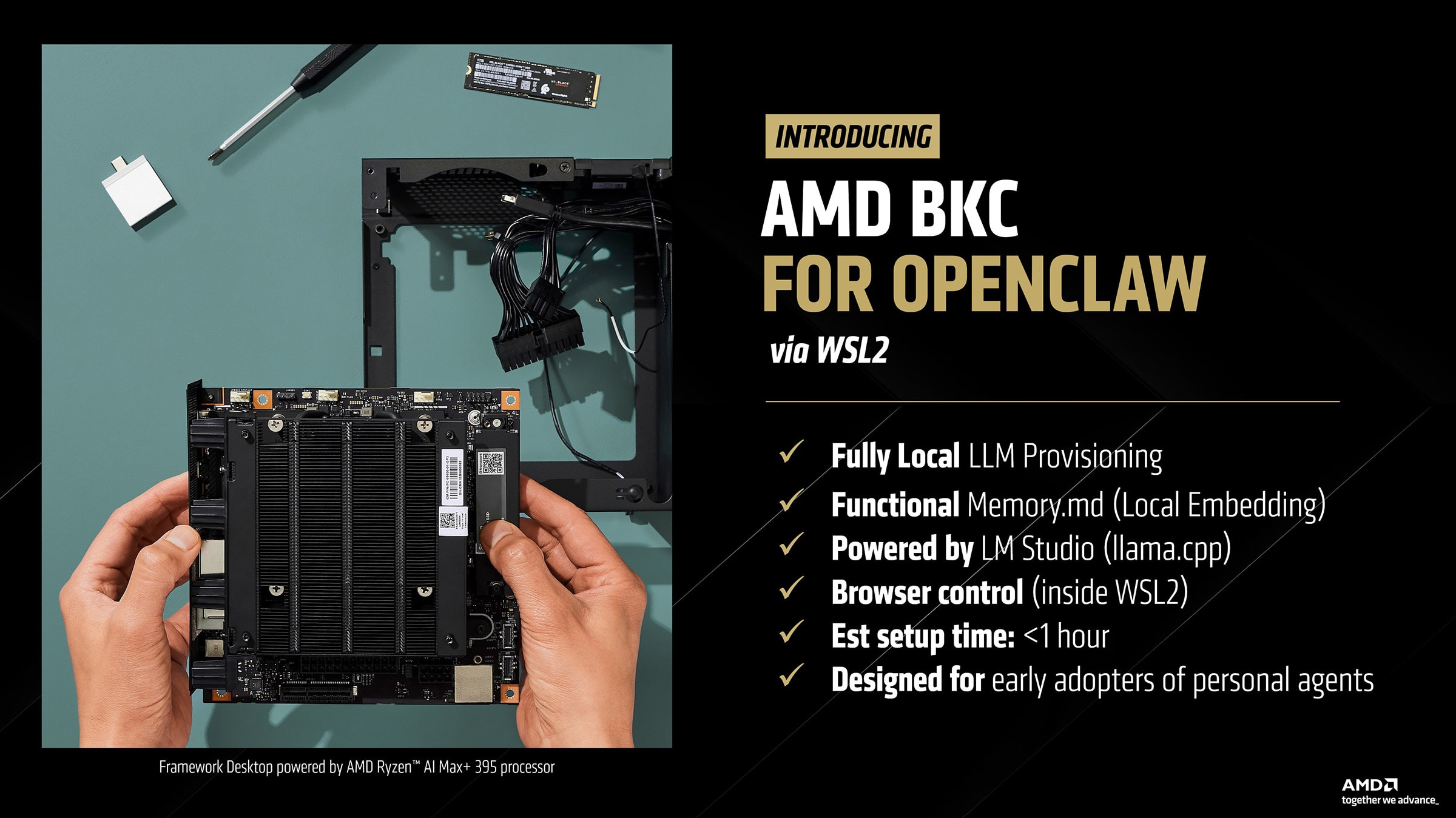 幻灯片展示了 AMD BKC（最佳已知配置）