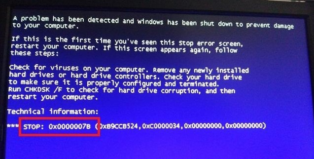 0x0000007b蓝屏代码是什么意思