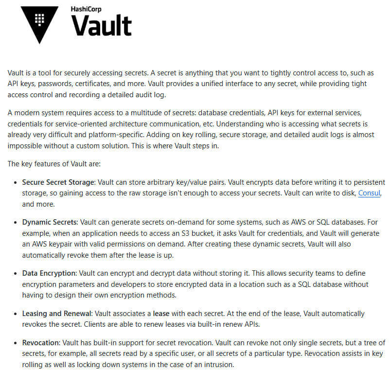 vault 项目介绍图