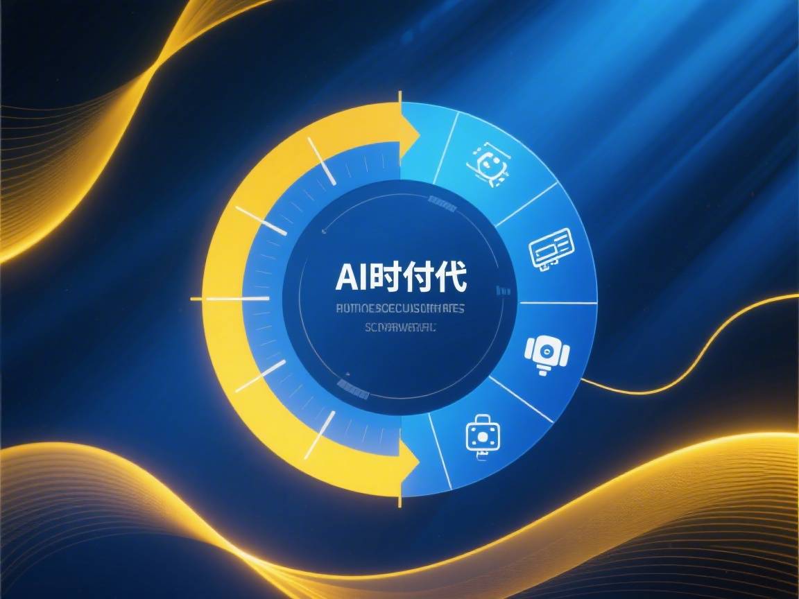 AI时代总结,科技风,蓝黄主色调
