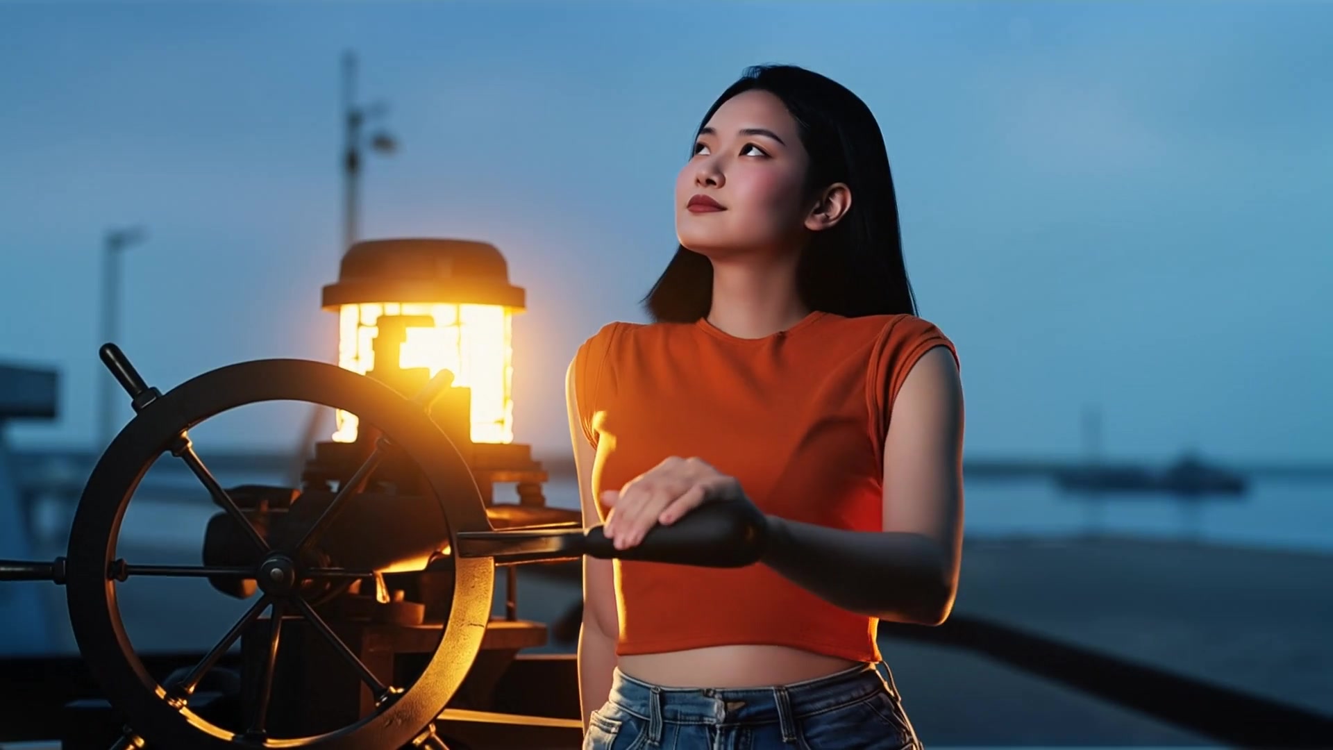 真实视频中段抽帧:灯亮与天空转蓝