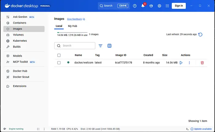 Docker Desktop截图
