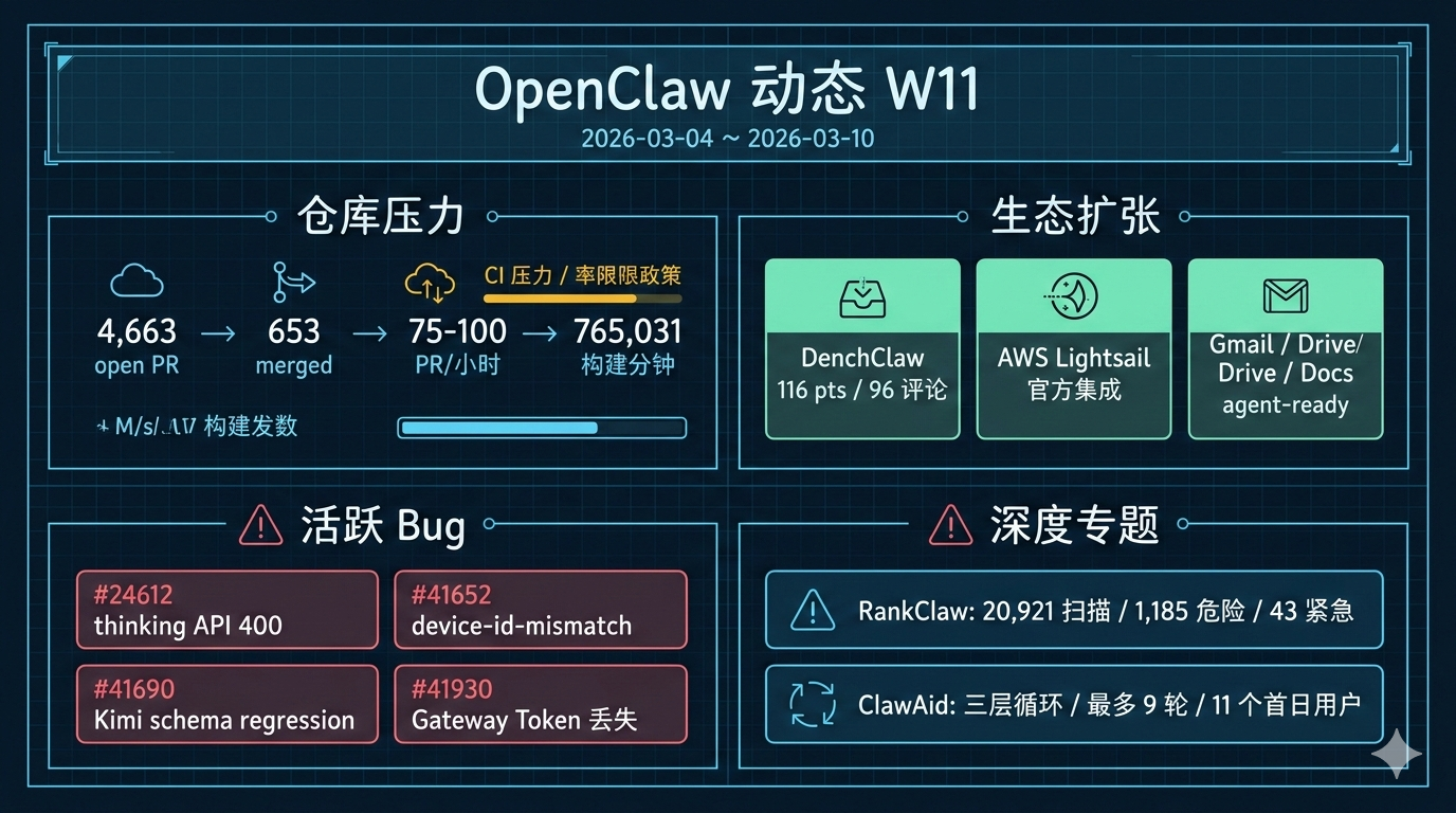 OpenClaw W11 全景仪表盘