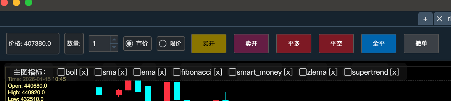 交易面板界面