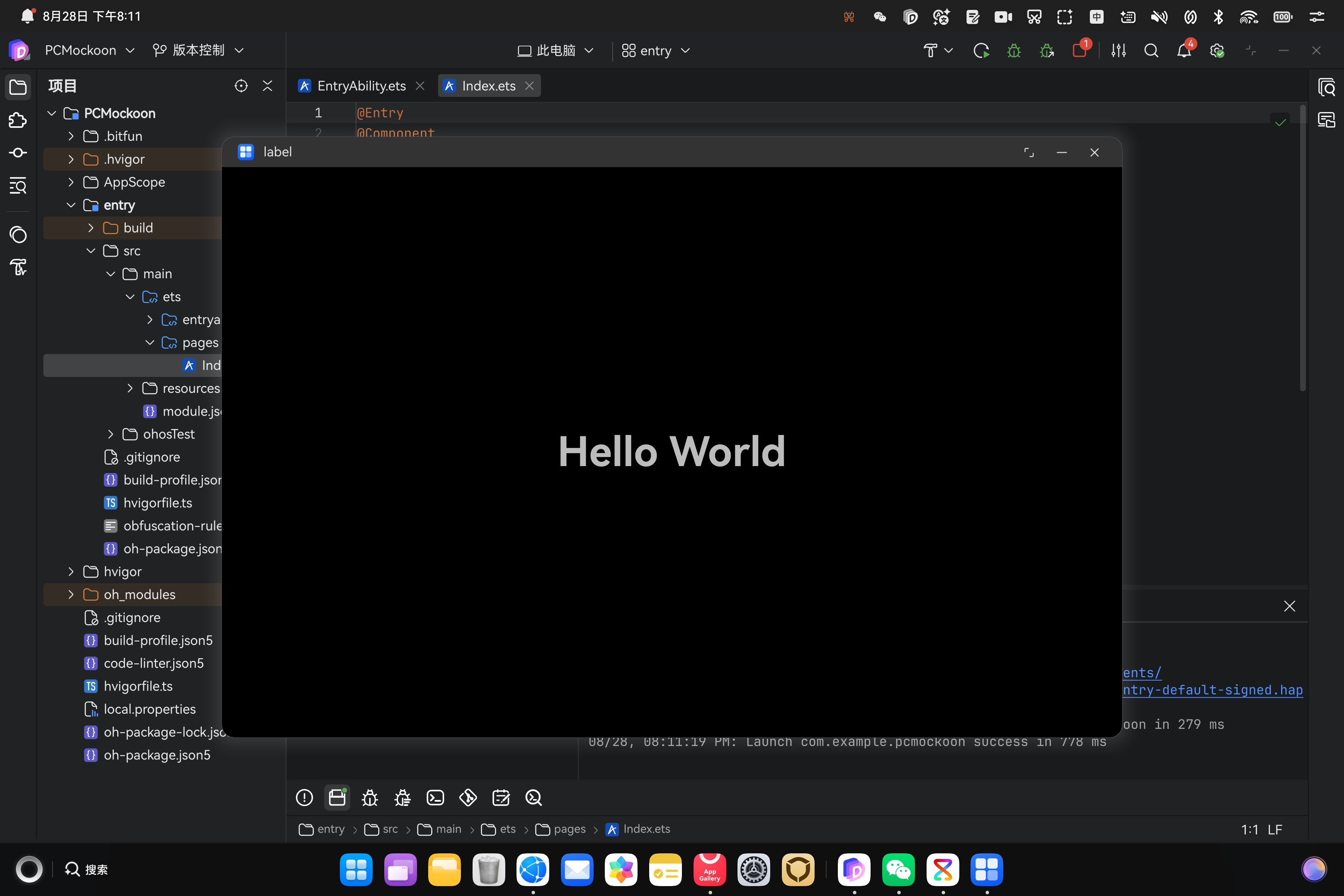 Hello World 运行成功