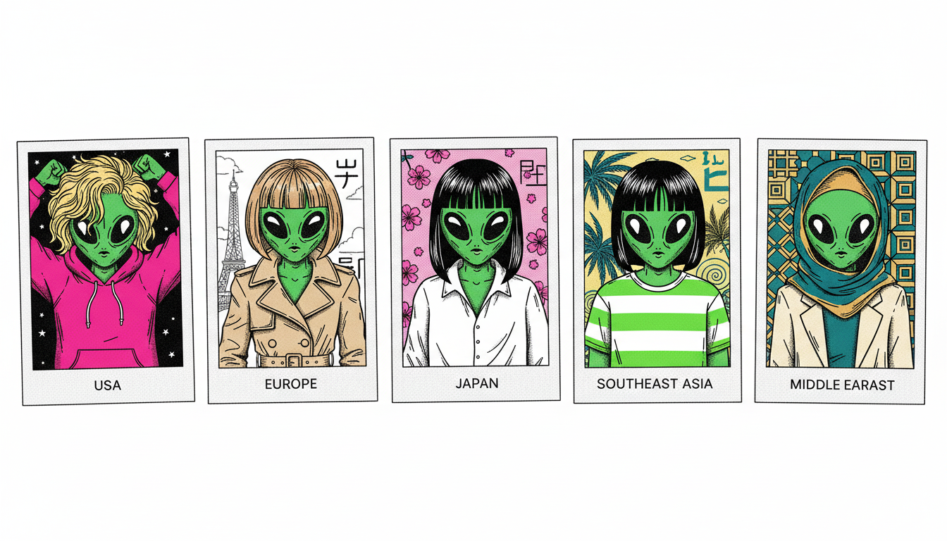 欧美 vs 亚洲模特对比示意