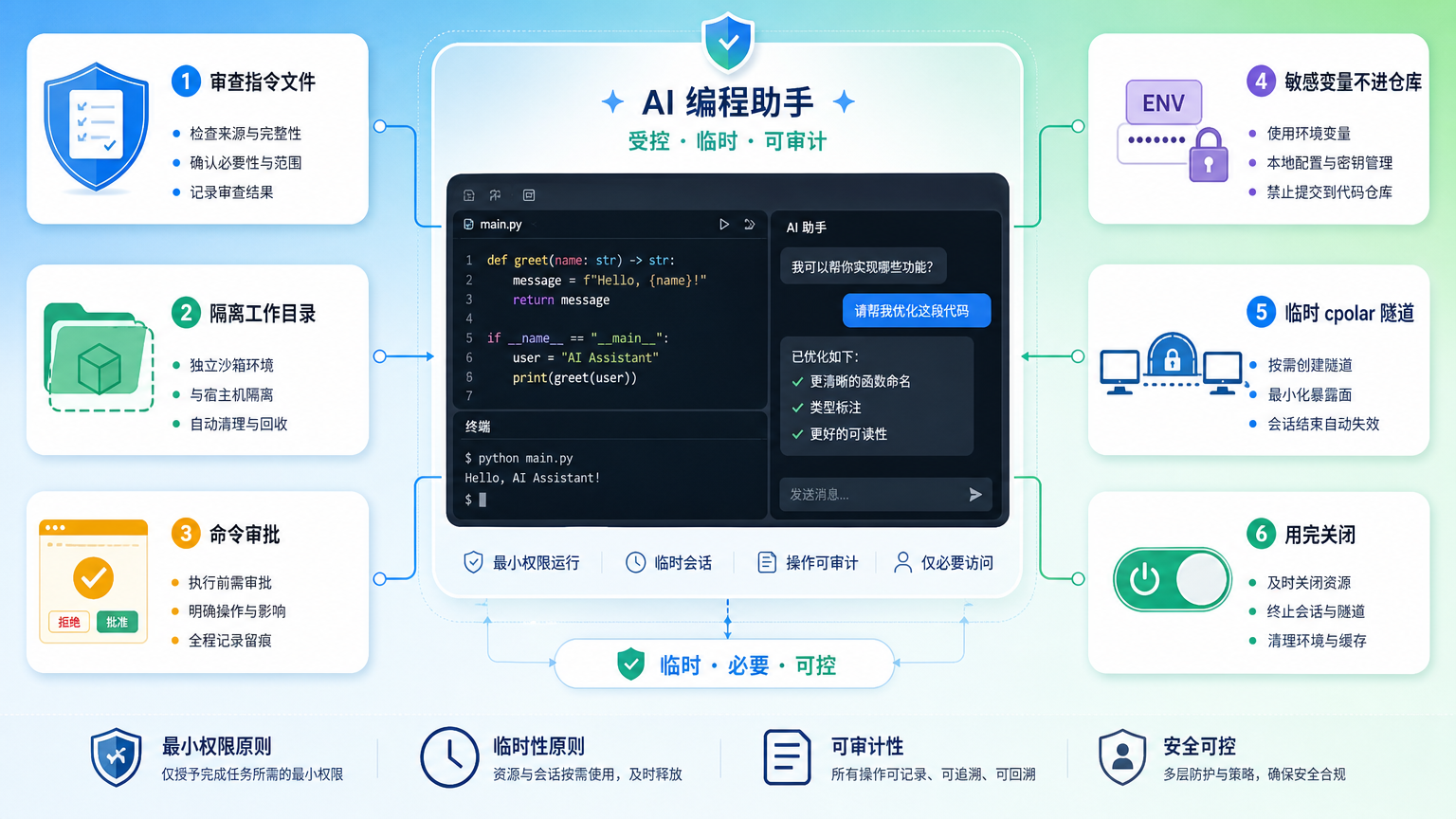 安全 checklist / 最小权限架构图